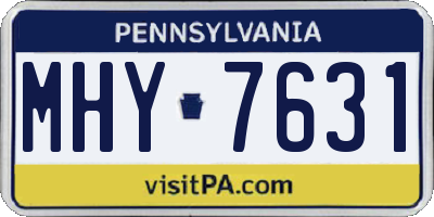 PA license plate MHY7631