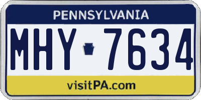 PA license plate MHY7634