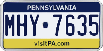 PA license plate MHY7635