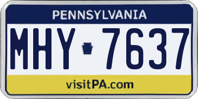 PA license plate MHY7637