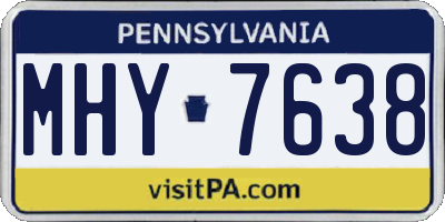 PA license plate MHY7638