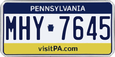 PA license plate MHY7645