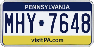 PA license plate MHY7648
