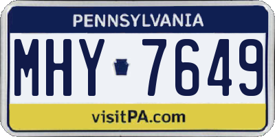 PA license plate MHY7649