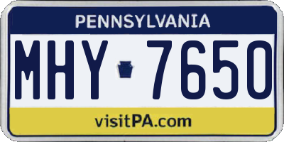 PA license plate MHY7650