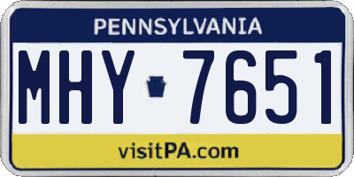 PA license plate MHY7651