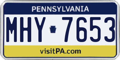 PA license plate MHY7653