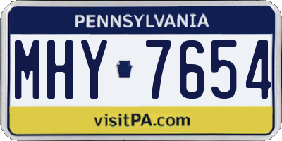 PA license plate MHY7654