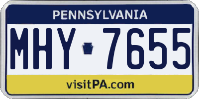 PA license plate MHY7655