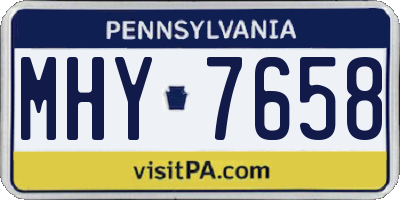 PA license plate MHY7658