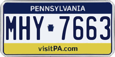 PA license plate MHY7663