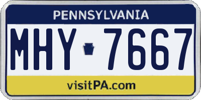 PA license plate MHY7667