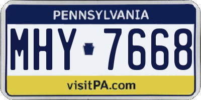 PA license plate MHY7668
