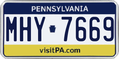 PA license plate MHY7669