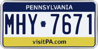 PA license plate MHY7671
