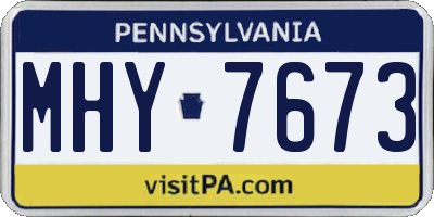 PA license plate MHY7673