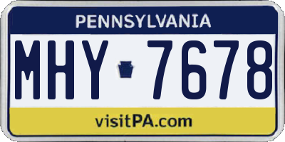 PA license plate MHY7678