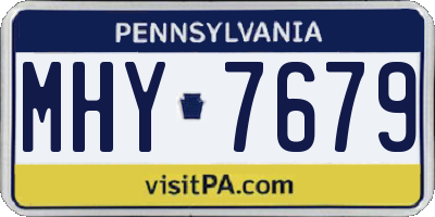 PA license plate MHY7679