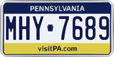 PA license plate MHY7689