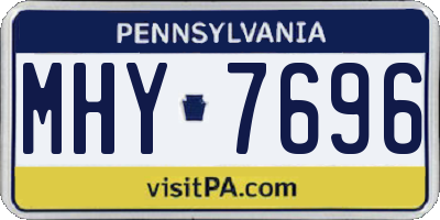 PA license plate MHY7696