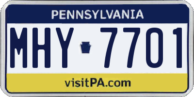 PA license plate MHY7701