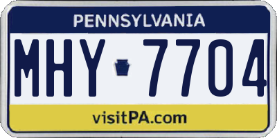 PA license plate MHY7704