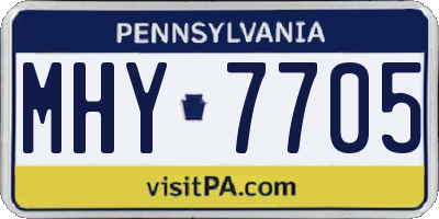 PA license plate MHY7705