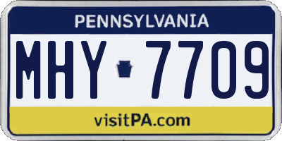 PA license plate MHY7709