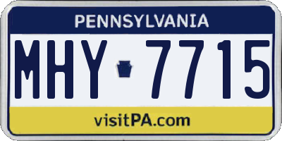 PA license plate MHY7715