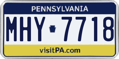 PA license plate MHY7718