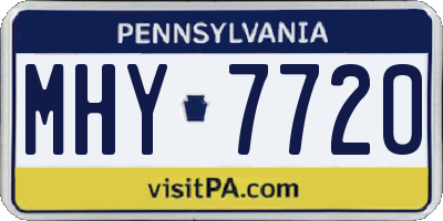 PA license plate MHY7720