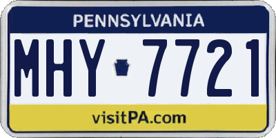 PA license plate MHY7721