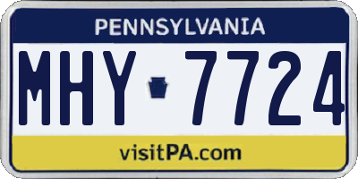 PA license plate MHY7724