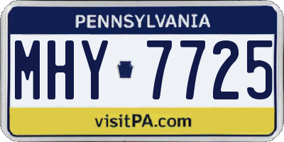 PA license plate MHY7725
