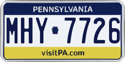 PA license plate MHY7726