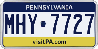 PA license plate MHY7727