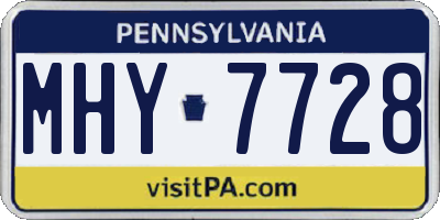 PA license plate MHY7728