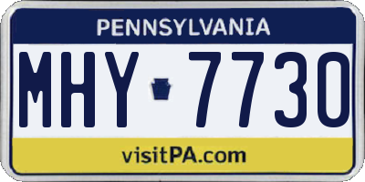 PA license plate MHY7730