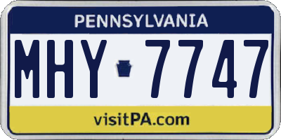 PA license plate MHY7747
