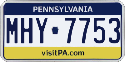 PA license plate MHY7753