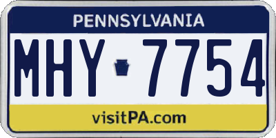 PA license plate MHY7754