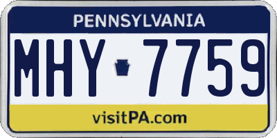 PA license plate MHY7759