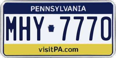 PA license plate MHY7770