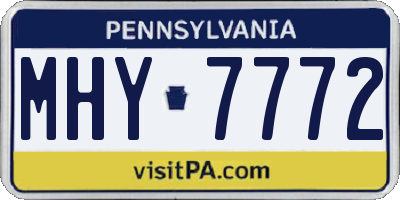 PA license plate MHY7772