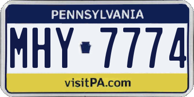 PA license plate MHY7774