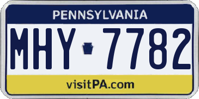 PA license plate MHY7782