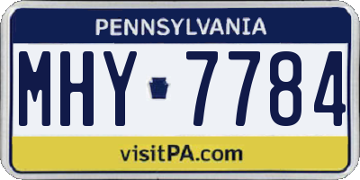 PA license plate MHY7784