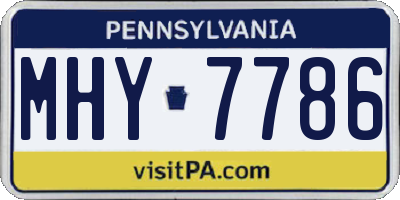 PA license plate MHY7786