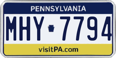 PA license plate MHY7794