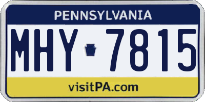 PA license plate MHY7815